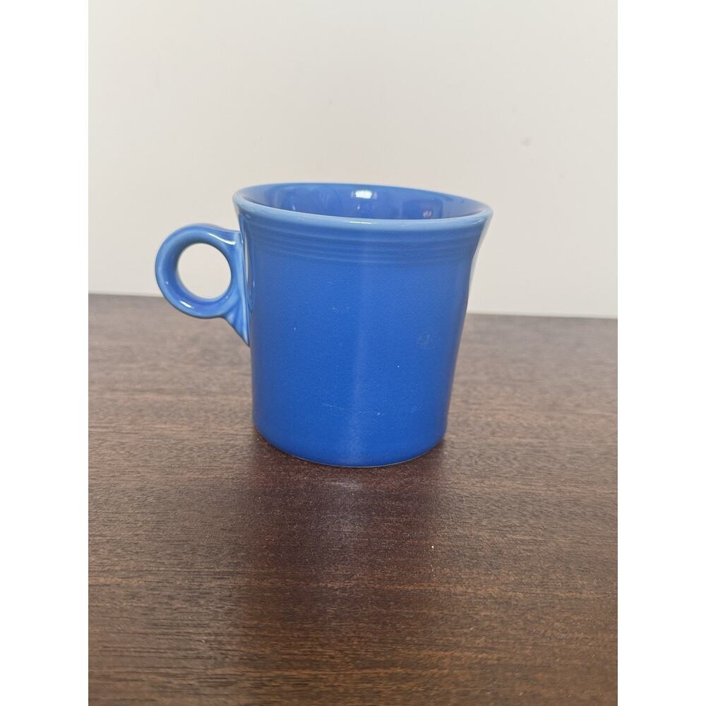 Fiestaware Fiesta Coffee Mug Cup Homer Laughlin Blue O-Ring Handle Ceramic USA